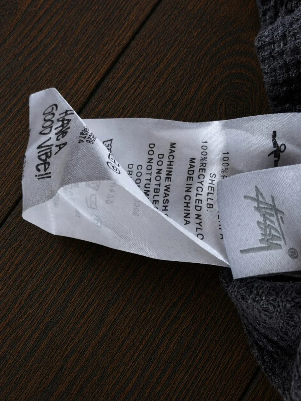 Stüssy Waffle Knit Thermal Crewneck Long Sleeve Shirt Charcoal Gray XL - Picture 3 of 4